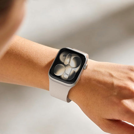 Magnetic Silicone Band Compatible with Apple Watch Band 42mm 41mm 40mm 38mm Series 11 10 9 8 7 6 5 4 3 & SE 3/2/1 Strong Magnetic Clasp, Waterproof & Adjustable (Starlight)
