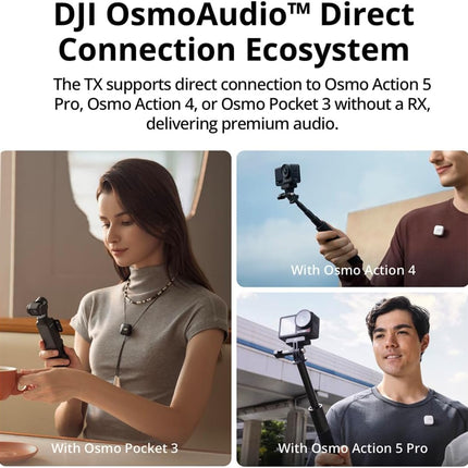 DJI Mic Mini (1 TX + 1 RX), Wireless Lavalier Microphone for iPhone/Camera/Android, Ultralight, Detail-Rich Audio, Noise Cancelling, Automatic Limiting, Vlog, Streaming, 400m Transmission