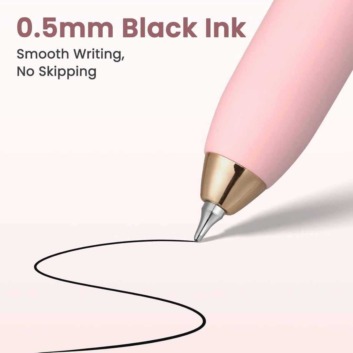 Gel Pens, 8 Pcs Cute Pens, 0.5mm Quick Dry Black Ink Pens Fine Point Smooth Writing Pens, Retractable - photo 2