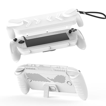 JDDWIN Full Protective Case for ASUS ROG Xbox Ally & ROG Xbox Ally X 7" 2025 with Kickstand, ABS &TPU Case with Detachable Front Shell Cover,Shockproof Anti-Scratch Non-Slip Grip Wrap (White)