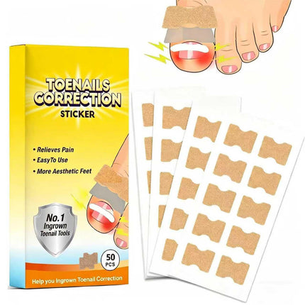 Ingrown toenail treatment，Breathable toenail correction patch, 50-piece package, can quickly repair toenails, using high-viscosity-grade glue, not easy to fall off, and easily solve toenail problems.