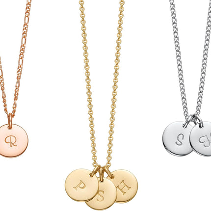 Endless Story Initial Necklaces for Women, Sterling Silver, 14K Gold Filled Custom Dainty Letter Necklace, Initial Necklace, 9mm Disc Pendant, Mom Necklace, Gift for Mom, Daughter, Grandma