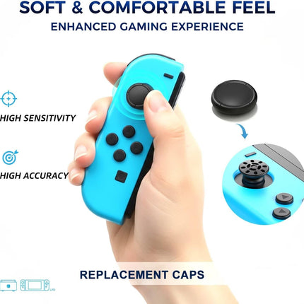Ferkurn Joystick Replacement Cap Thumb Grip for Switch OLED & Switch Lite, Joystick Grip Button Stick Cover 3D Analog Cap Skin Replacement Part Repair Kit Accessories, 8 PCS