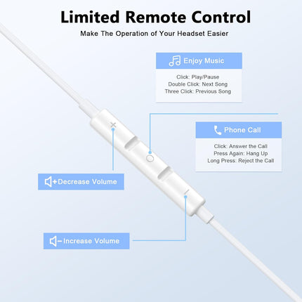 USB C Headphones Wired for iPhone 17 16 15, 2 Pack Type C Earphones with Microphone & Remote Control Noise Cancelling Wired Earbuds Compatible for iPhone 17/17 Pro/17 Pro Max/Air/16/15/16 15 Pro Max