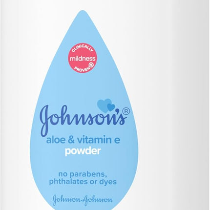 Johnson's Baby Cornstarch Baby Powder with Aloe and Vitamin E for Delicate Skin, Hypoallergenic, No Addded Parabens, and Dyes for Gentle Baby Skin Care, Baby Essentials, 1.5 oz