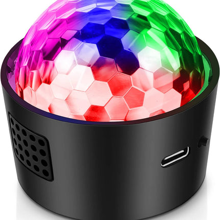 Mini Disco Ball Light,Rechargeable Party Lights,Sound Activated Strobe DJ Light,Portable Battery Operated,Night Lights Projector for Kids,Halloween,Disco Decoration for Car/Parties