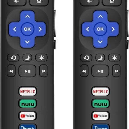 Gotellx 2 Pack Replacement Remote Controls for Roku TV, Compatible with TCL/Hisense/Sharp/Philips/Onn/Element Roku TV (Not for Roku Stick,Box or Speaker)