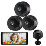3 Pack Mini Security Camera, 1080P HD WiFi Home Indoor Outdoor Camera for Baby/Pet/Nanny, IP Camera Remote Viewing for Security with iOS,Android Phone APP(Video Only)