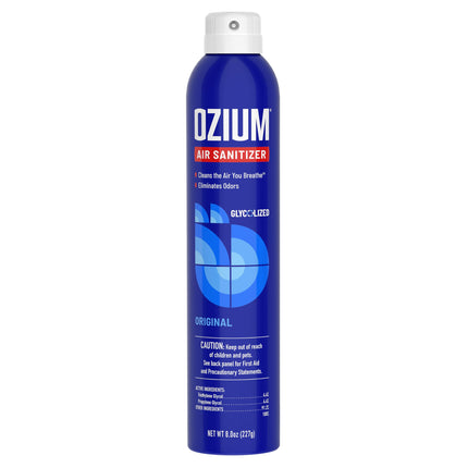 Spray sanitizante de aire y eliminador de olores de 8 Oz.
