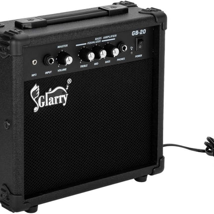 20W Electric Bass Amplifier – Portable Practice Amp with Volume, Treble, Middle & Bass Control, Perfect for Beginner Home Jamming