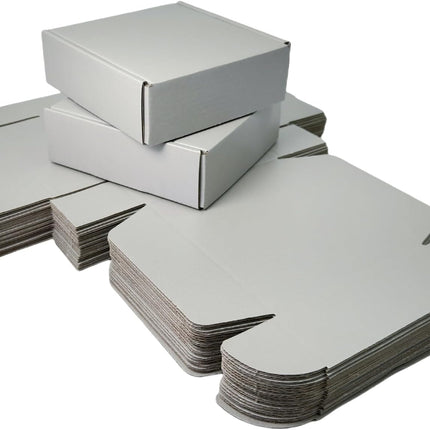50 Pcs 6.3 x 6 x 1.6 inches Shipping Boxes for Small Business Cardboard Corrugated Mailer Boxes for Shipping Packaging Holidays Craft Gifts Giving Products (Silver)