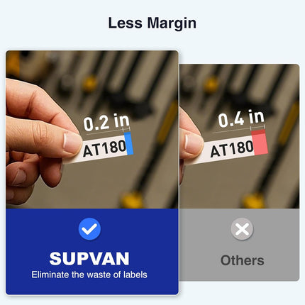 SUPVAN E11 Bluetooth Label Maker Machine, Support Keyboard & App with 30+ Fonts and 660+ Icons, Rechargeable Inkless Labeler for Home, Kitchen, Office, School, Organization, Black