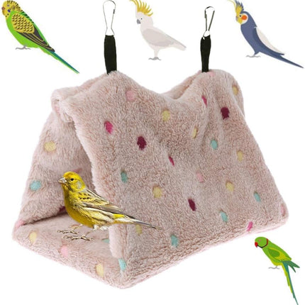 LeerKing Bird Bed, Parakeet Nest House for Cage, Parrot Hanging Hammock Bird Hut Plush House Snuggle Tent for Conure, Lovebird, Cockatiels, Cockatoo, Quaker