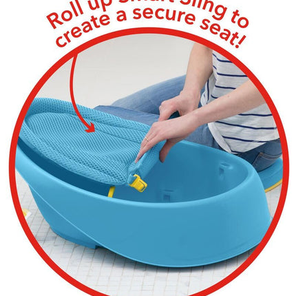 Skip Hop Infant Bath Tub 3-Stage Grow With Baby Smart Sling MOBY Bathtub Blue Age 0+