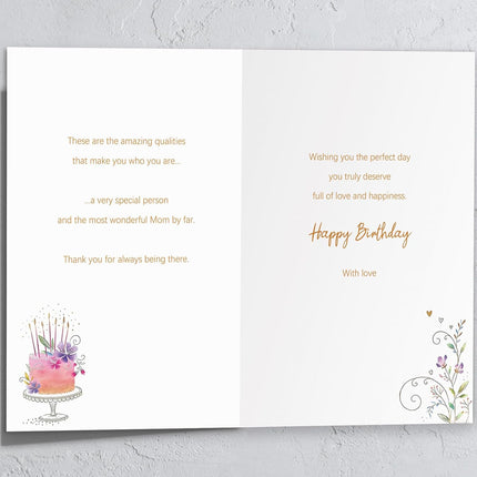 Mom Birthday Card, Happy Birthday Card Gifts for Mom from Daughter Son, Mother Birthday Card