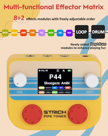 Pocket Multi-Effects Processor for Guitar and Bass with 10 Effect Modules 125 Effects 40s Looper 100 - photo 2