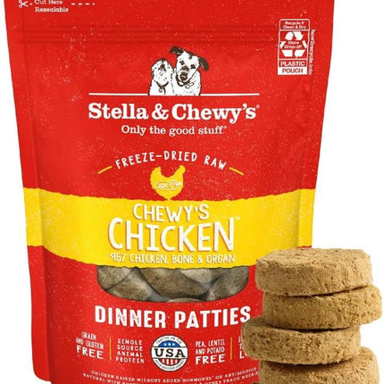 Stella & Chewy's Freeze-Dried Raw Dinner Patties - Chicken Recipe - High Protein Grain-Free Puppy & Dog Food - Perfect For Picky Eaters - 5.5 oz