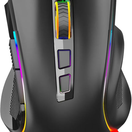Redragon M602 Gaming Mouse, Ergonomic RGB Gaming Mouse Wired with 7200 Adjustable DPI, 9 Programmable Buttons, Professional Software for Gamer Office [Black]