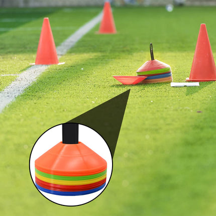 Conos de disco 25/50/100pcs, conos de agilidad para fútbol con bolsa de transporte y soporte