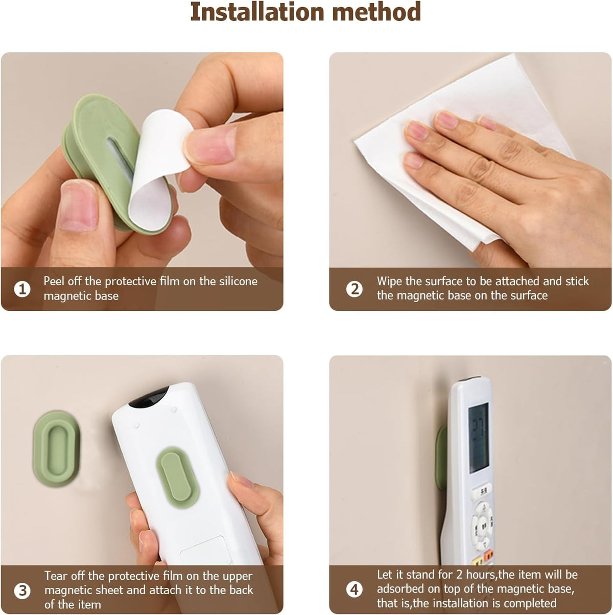 Magnetic Remote Control Holder Wall Mount - 4 Pcs No Drill Self-Adhesive Organizer for Air Conditioner & - photo 2