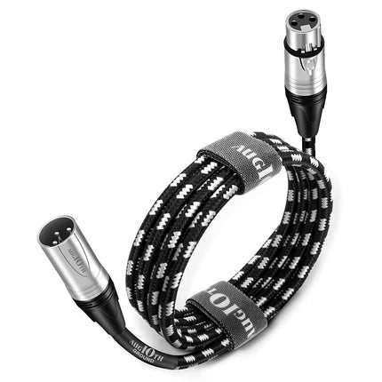 XLR Mic Cable 3 ft 2 Pack 1 Meter Male to Female Green Braided