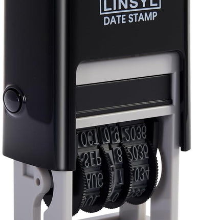 Self-Inking Date Stamp, 12-Year Adjustable Date Stamper with Built-in Black Ink Pad, Perfect for Office, Shipping, Receiving, Invoicing, Expiration & Due Date Marking