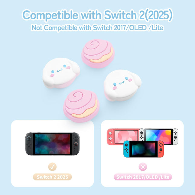 Thumb Grip Caps Compatible with Nintendo Switch 2, Silicone Joystick Grip Caps for Switch 2025, 4pcs - photo 2