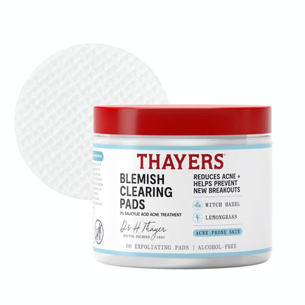 Blemish Clearing Acne Pads, Salicylic Acid Acne Treatment for Face, Pore Reducing, Exfoliating, and Soothing Skincare, Witch Hazel Toner Pads, 60 Ct