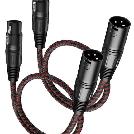 XLR Cables 3ft 2 Pack,Short Microphone Cable OFC Noise Reduction