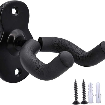 Sound harbor Guitar Wall Mount Hanger Acoustic Electric Bass Guitar Wall Hook Black Metal Holder