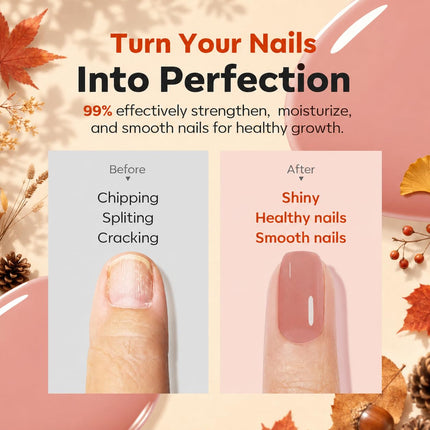 Nail Strengthener and Growth, Fall Rose Brown Nail Polish Care