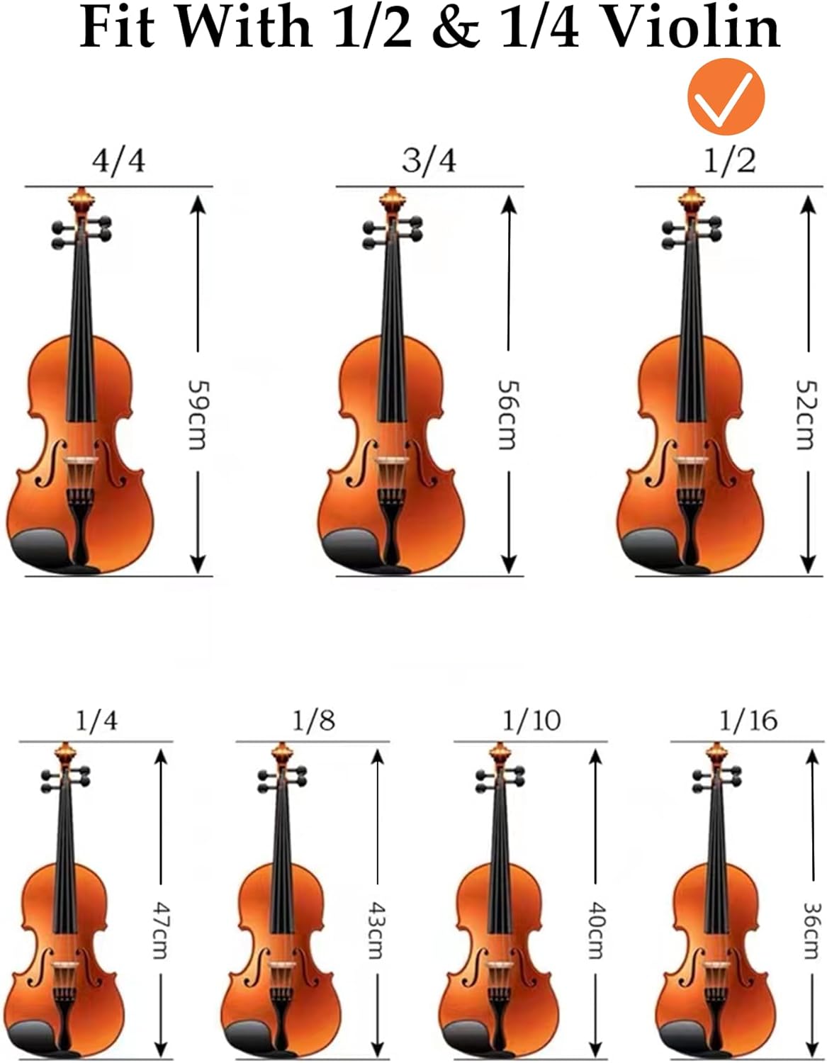 Violin Shoulder Rest for 1/2 Size, Adjustable Violin Shoulder Rest - photo 5