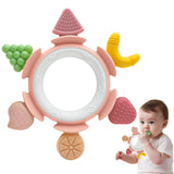 Juguetes de dentición para bebés de 3-12 meses, anillos de dentición de silicón para bebés, mordedor infantil para alivio de encías, mordedor sensorial, regalo de Halloween para recién nacidos niños y niñas, rosa