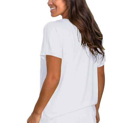 Womens Loose Fit Tshirts Short Sleeve Summer Tops Casual Workout Yoga Tunic T Shirts Tops