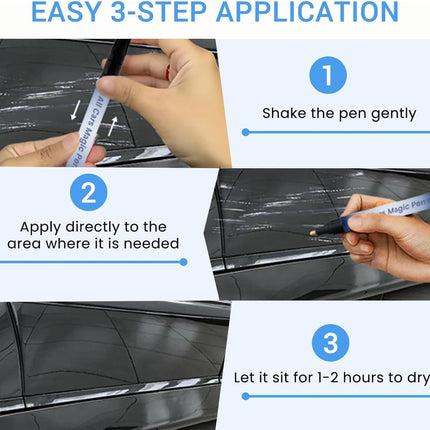 Kurhuxtn All Cars Magic Pen, 2 PACKS Magic Car Scratch Removal Pen, Car Scratch Remover, Efficient and Durable, Suitable for All Types of Scratch