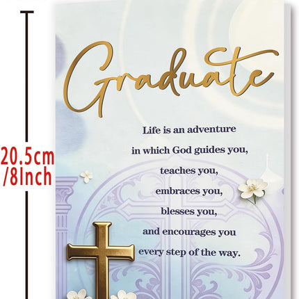Christian Graduation Card, Religious Graduation Gift for Her Him Family, Inspirational Faith-Based Blessings for High School, College & University Graduates