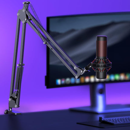 InnoGear Boom Arm Microphone Mic Stand for Blue Yeti HyperX QuadCast SoloCast Snowball Fifine Shure SM7B and Other Mic, Extended Mic Arm (Black)