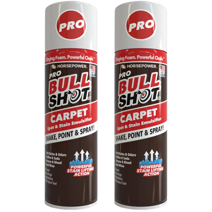 Bull Shot Pro Carpet, Professional Strength Carpet Spot & Stain Remover | Stain-lifting foam action, removes coffee, soda, wine, grease, new & old stains, just point & spray