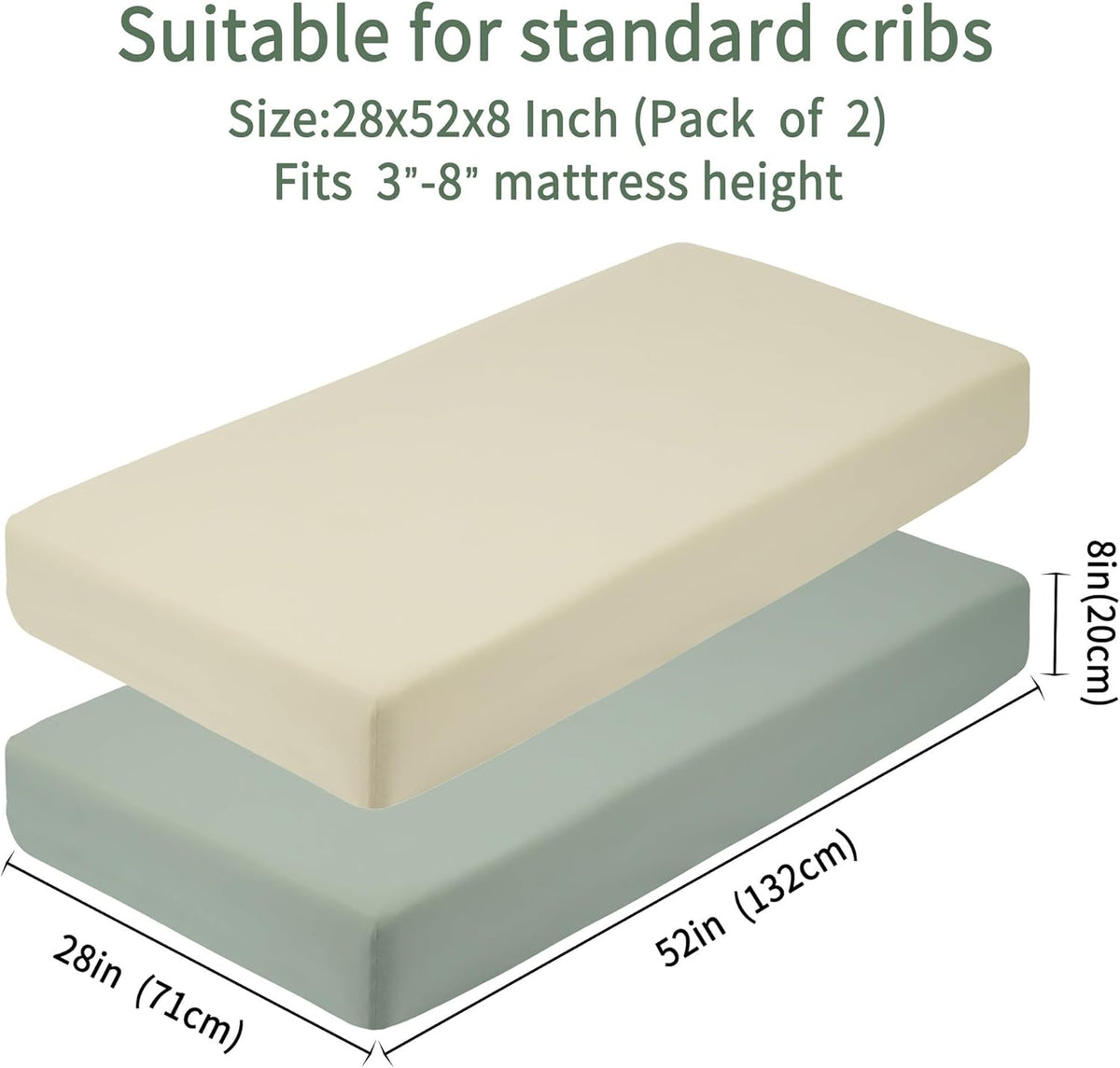 Baby Crib Sheets for Boys Girls, 2 Pack Fitted Crib Sheet for Standard Crib and Toddler Mattress, Soft - photo 5