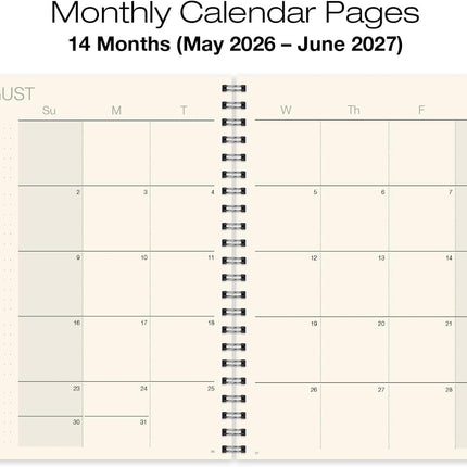 ESSENTIAL 2026-2027 Monthly & Weekly Planner with Tabs, 8.5"x11": 14 Months (May 2026 - June 2027), Professional, Simple, Easy-to-Use Design and Frosted Poly Cover for Extra Protection (Frosted)
