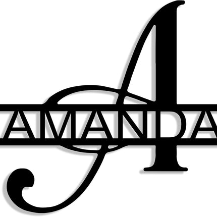 Personalized Metal Monogram Sign, Split Letter Monogram Wall Art Decor, Personalized Metal Name Signs, Custom Family Last Name Decor for Outdoor Indoor, Customized Wedding Gift, Housewarming Gift