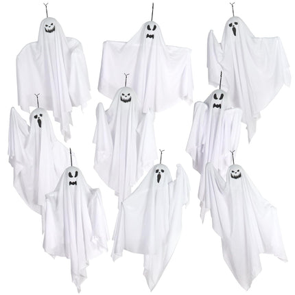 6 Pack Halloween Hanging Tree Ghosts, 27.6 Inch Flying Ghost Decorations