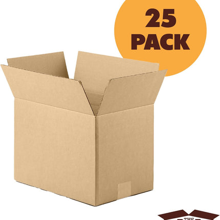 The Boxery 12"x12"x8" Brown/Kraft Corrugated Cardboard Shipping Boxes 25-Pack | Mailing, Packing, Moving & Storage for Business/Home – Durable - Eco-Friendly, Recyclable - Made in the USA