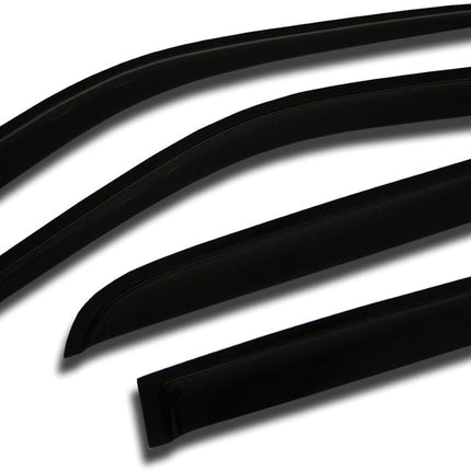 Outside Mount Car Window Rain Guards Compatible with Chevrolet S-10 Crew Cab 2001-2004 | Tape-On | Rain Shields Window Visor Window Deflectors | Dark Smoke, 4 Pcs Set, WV2M-047