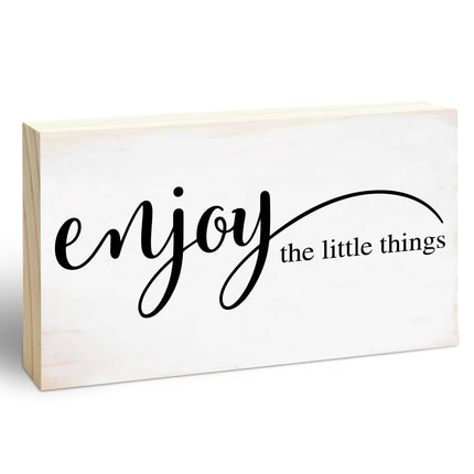 Everyday is a Gift Rustic Wooden Block Sign, 5x3 Inch Positive Inspirational Wood Plaque, Farmhouse Home Decor for Desk Tabletop Shelf, Housewarming Christmas Gift for Friends Family - A14