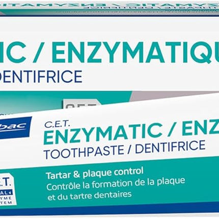 Virbac C.E.T.® Enzymatic Toothpaste| Tartar & Plaque Control for Fresh Breath | Pet Dental Care Toothpaste | Poultry Flavor, 2.5 oz