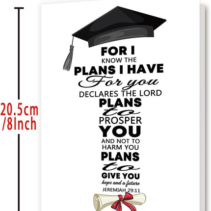 OJsensai Christian Graduation Card for Her Him, Religious Graduation Congratulations Gifts for Son Daughter Student, Bible Verse Graduation Card Jeremiah 29:11