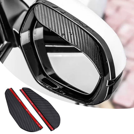 2PC Side Mirror Visor Rain Guards,Car Rear View Mirror Rain Cover,Silicone Rain Shield,Mirror Cover Rubber Visor Guard(Solid-Black,2Pack)