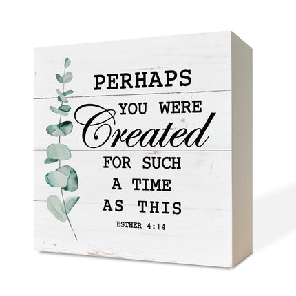 Christian Wood Signs, Bible Verse Philippians 4:13 - I Can Do All Things Through Christ Who Strengthens Me, Box Sign Decor Tabletop, Inspirational Home Desk Decor, Motivational Gift for Friends Family