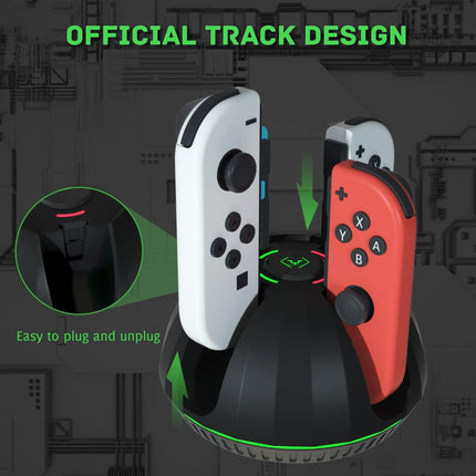 Switch Controller Charging Dock for Nintendo OLED Joycon, Charger Station with Switch 1 JoyCon, 4 in 1 Joycon Charging Dock for Joy Con with LED Indication and USB Type-C Charger Cable